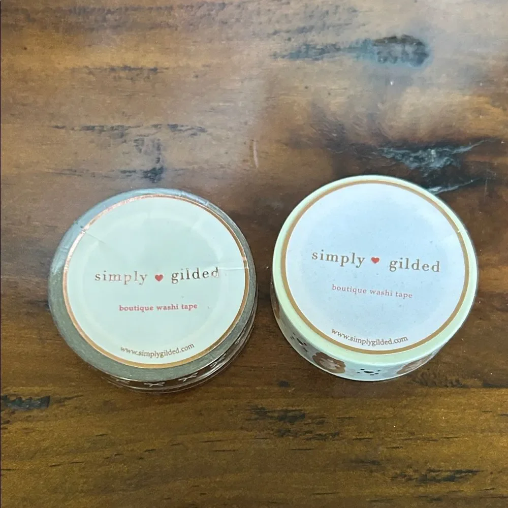 Simply Gilded 10 Washi tapes NEW pink and Red brown colors bundle